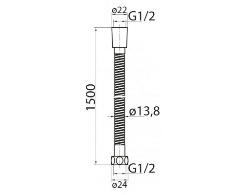 Душевой шланг Cezares CZR-U-FMDC-150-01, хром