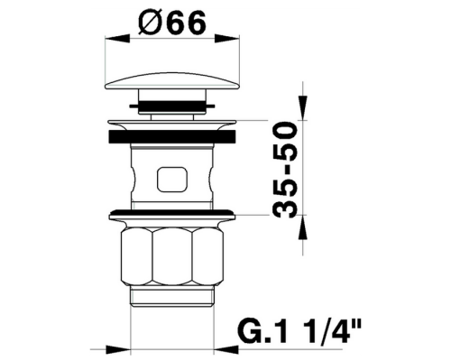 Донный клапан Cisal 1"1/4 для раковин, с переливом, цвет хром, ZA00162021