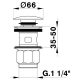 Донный клапан Cisal 1"1/4 для раковин, с переливом, цвет хром, ZA00162021