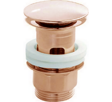 Донный клапан Cisal 1"1/4 для раковин, с переливом, цвет золото розовое, ZA0016202P