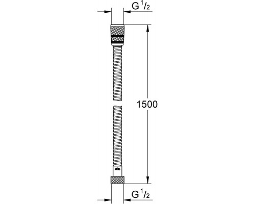 Душевой шланг Grohe Rotaflex металлический 1500 мм (хром) 28417000