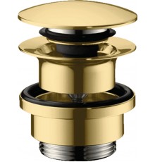 Донный клапан Hansgrohe Push-Open, универсальный, золото полированное, 50100990