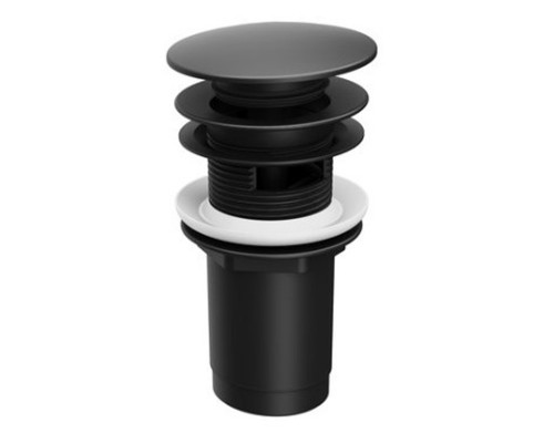 Донный клапан Ravak клик-клак, с переливом, черный матовый, X01748
