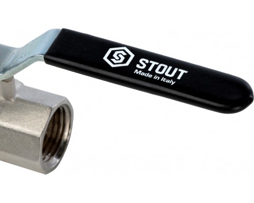 Шаровый кран Stout SVB-0001 3/4 вн-вн, полнопроходной, ручка рычаг