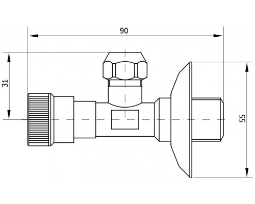 Вентиль Uni-Fitt 186C2500 1/2х10 мм угловой, с цанговым зажимом
