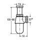 Сифон для раковины бутылочный Viega 105082 1'1/4х1'1/4 без отвода и розетки