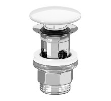 Донный клапан Villeroy&Boch Click-clack, с керамической крышкой, с переливом, цвет альпийский белый, 8L033401