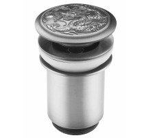 Донный клапан Zorg Antic AZR 1 SL, с переливом, матовое серебро