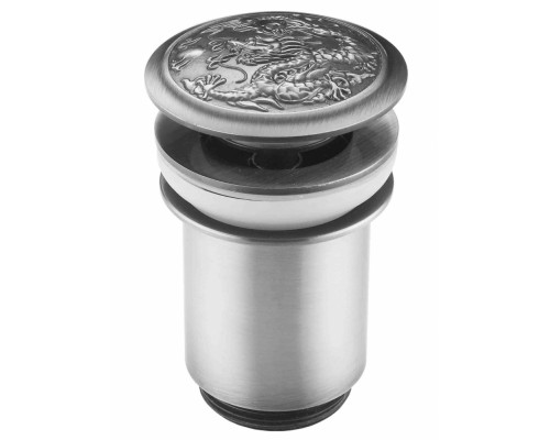 Донный клапан Zorg Antic AZR 1 SL, с переливом, матовое серебро