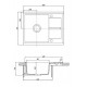 Мойка кухонная Акватон Делия 65, 1A718632DE220, 65 х 51 х 21.8 см, песочный