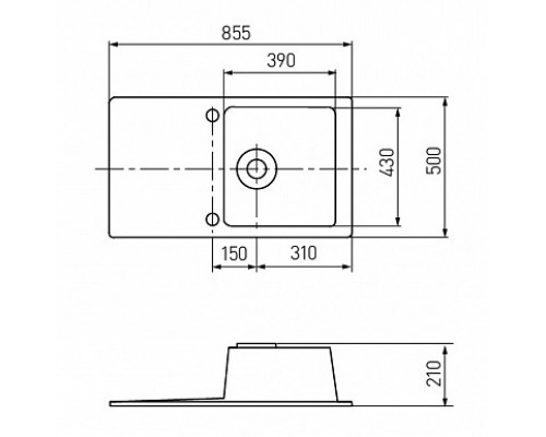 Кухонная мойка Акватон Верона прямоугольная с крылом, графит, 1A710032VR210