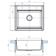 Мойка кухонная Акватон Делия 60, 1A715232LD230, 60.2 х 51.7 х 21.8 см, серый