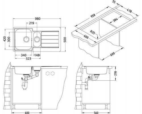 Мойка кухонная Alveus Monarch Line 10 1078567, медь