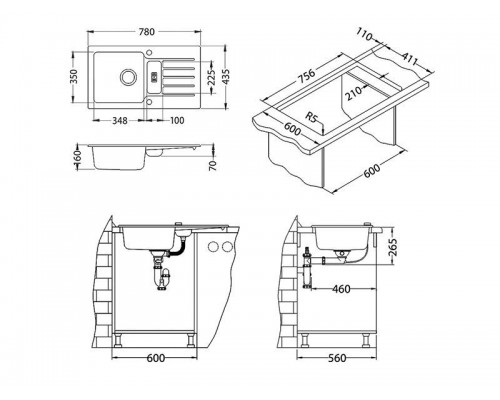 Мойка кухонная Alveus Niagara 70 1089486