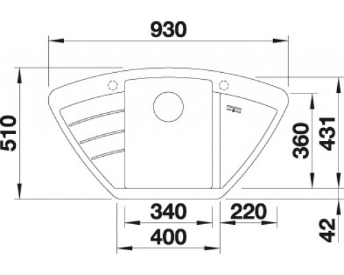 Мойка Blanco Zia 9E 514759 жасмин, 93 x 51 см