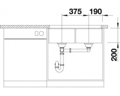 Мойка Blanco Subline 350/350-U 523583, кофе