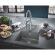 Мойка кухонная из искусственного гранита Grohe K700U 31654AT0, 53,3 x 45,7 см, с корзинчатым вентилем и сливным гарнитуром, серый гранит