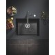 Мойка кухонная из искусственного гранита Grohe K700U 31655AP0, 61 x 46 см, с корзинчатым вентилем и сливным гарнитуром, черный гранит