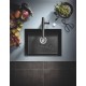 Мойка кухонная из искусственного гранита Grohe K700U 31655AP0, 61 x 46 см, с корзинчатым вентилем и сливным гарнитуром, черный гранит