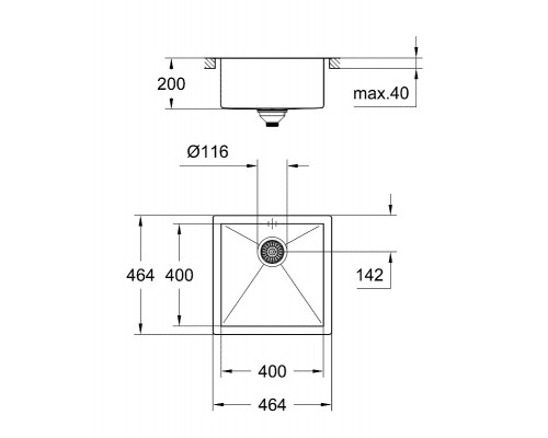 Мойка кухонная из нержавеющей стали Grohe K700 Cube 31578SD0 с корзинчатым фильтром и сливным гарнитуром, хром