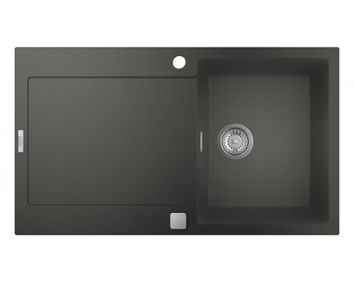Мойка кухонная из искусственного гранита Grohe K500, 31644AT0, 86 x 50 см, с корзинчатым фильтром и донным клапаном, серый гранит