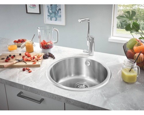 Мойка кухонная из нержавеющей стали Grohe K200 Sink 31720SD0 с корзинчатым фильтром и сливным гарнитуром, нержавеющая сталь