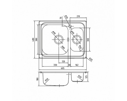 Мойка кухонная Iddis Strit STR60SXi77, 60.5 х 48 см, шелк (STR60SZi77)