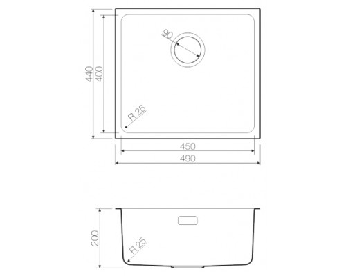 Мойка кухонная Omoikiri Tadzava 49 U IN нержавеющая сталь (4993074)