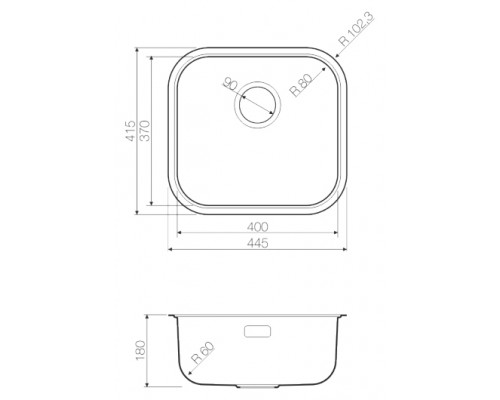 Мойка кухонная Omoikiri Omi 44-GM вороненая сталь (4993191)