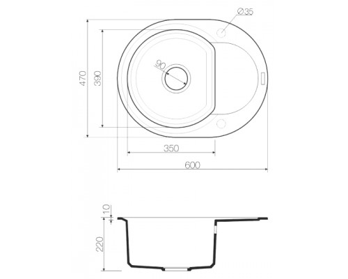 Мойка кухонная Omoikiri Sakaime 60Е-BL черная (4993120)