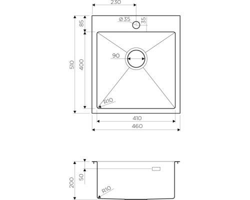 Мойка кухонная Omoikiri Akisame 46-IN 4973057 нержавеющая сталь