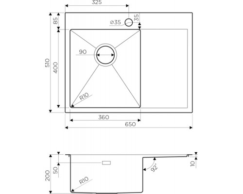 Мойка кухонная Omoikiri Akisame 65-LG-L 4973083 светлое золото