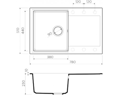 Мойка кухонная Omoikiri Daisen 78-PA 4993323 пастила