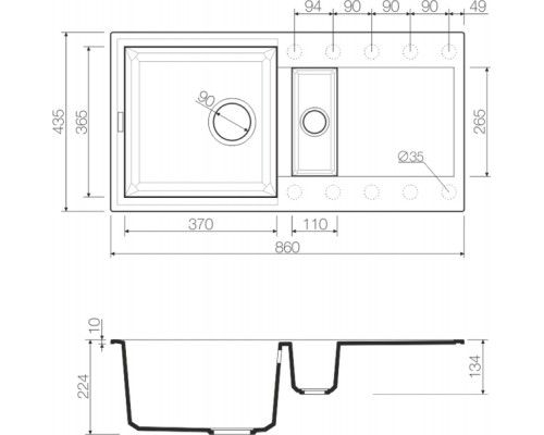 Мойка кухонная Omoikiri Sakaime 86-2-BE 4993118 ваниль