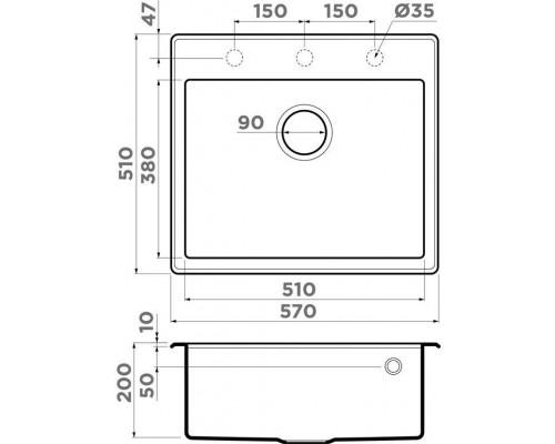 Мойка кухонная Omoikiri Tedori 57-PL 4993987, платина