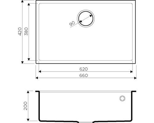 Мойка кухонная Omoikiri Tedori 66-U-BL 4993972, черный