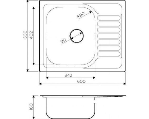 Мойка кухонная Omoikiri Kashiogawa 60-IN 4993274, нержавеющая сталь