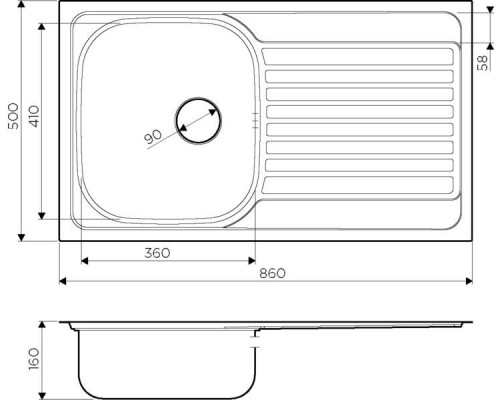 Мойка кухонная Omoikiri Kashiogawa 86-IN 4993453, нержавеющая сталь