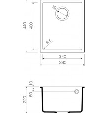 Мойка кухонная Omoikiri Bosen 38-U-BE 4993158 ваниль