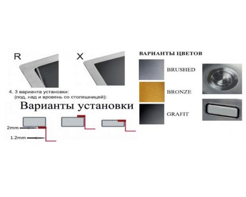 Мойка Zorg Light ZL R 510510, 51 х 51 см, брашированная матовая нержавеющая сталь