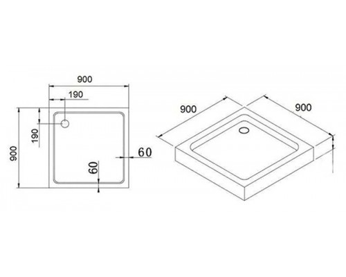 Поддон душевой Cezares-SMC TRAY-M-A-90-35-W, 90*90*h3,5 мм