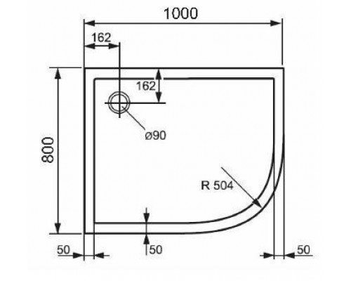 Душевой поддон Huppe PURANO 100 x 80 x h4 см, 202149.055, R504, из искусственного камня