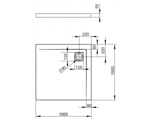 Поддон для душа Radaway Argos C1000, 100 x 100 см, квадратный, 4AC1010-01