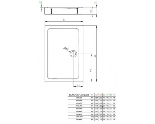 Поддон для душа Radaway Doros D, 90 x 120 см, прямоугольный, SDRD1290-05