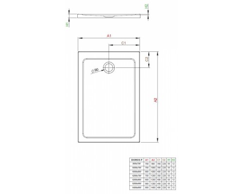 Поддон для душа Radaway Doros F, 100 x 70 см, прямоугольный, SDRF1070-01