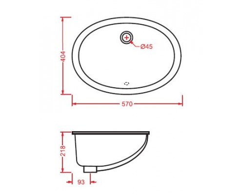 Раковина ArtCeram Diana DIL001 01; 00, врезная снизу, 57 х 40,4 х 21,8 см