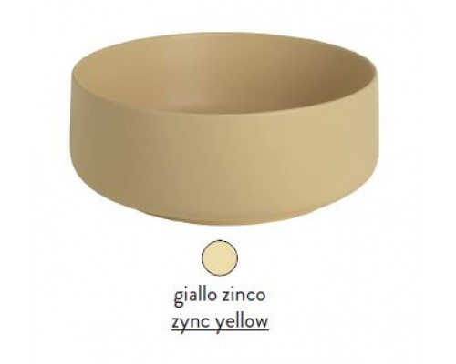 Раковина ArtCeram Cognac Countertop COL001 12; 00, накладная, цвет - giallo zinco (желтый цинк), 42 х 42 х 16 см