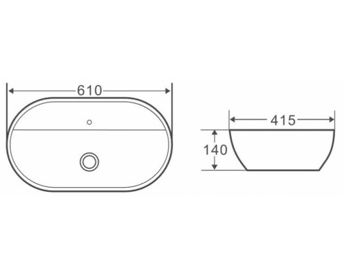 Раковина BelBagno BB1346 накладная 61 х 41.5 х 14 см