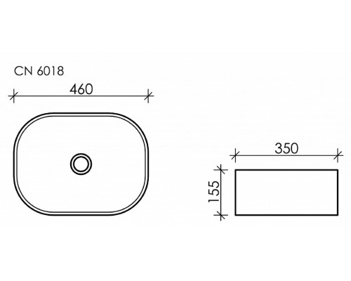 Раковина Ceramica Nova Element 46 х 35 см, накладная, белая, CN6018