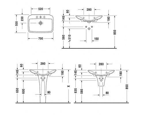 Раковина Duravit PuraVida 2701700000 70